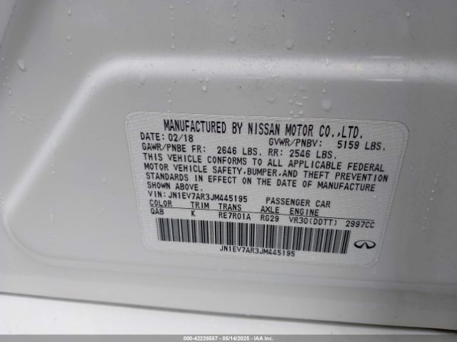 JN1EV7AR3JM445195 Infiniti Q50 3.0t Luxe