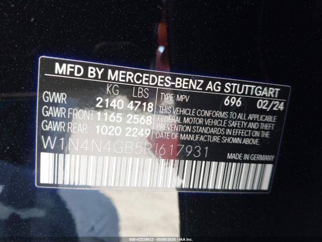 W1N4N4GB5RJ617931 Mercedes-Benz m260