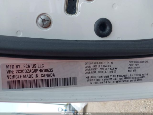 2023 DODGE CHALLENGER 2C3CDZAG0PH510635 Photo 8