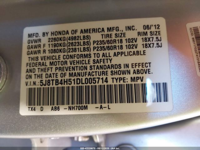 2013 ACURA RDX 5J8TB4H51DL005714 Photo 8