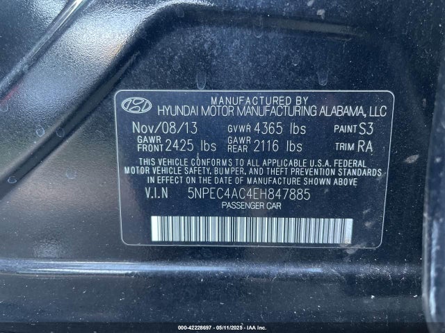 5NPEC4AC4EH847885 Hyundai Sonata Limited