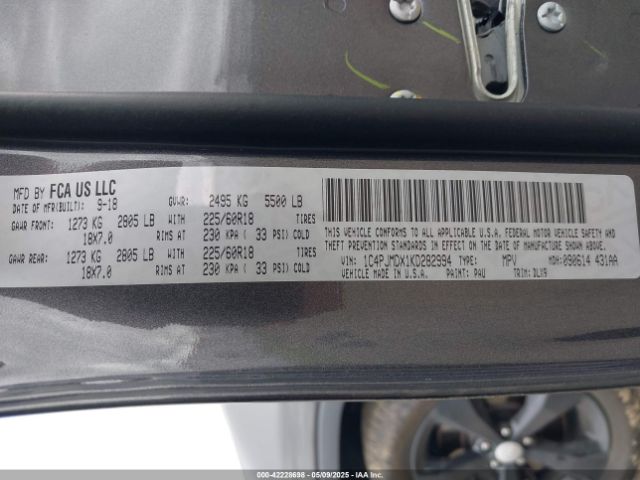 1C4PJMDX1KD282994 Jeep Cherokee Limited 4x4