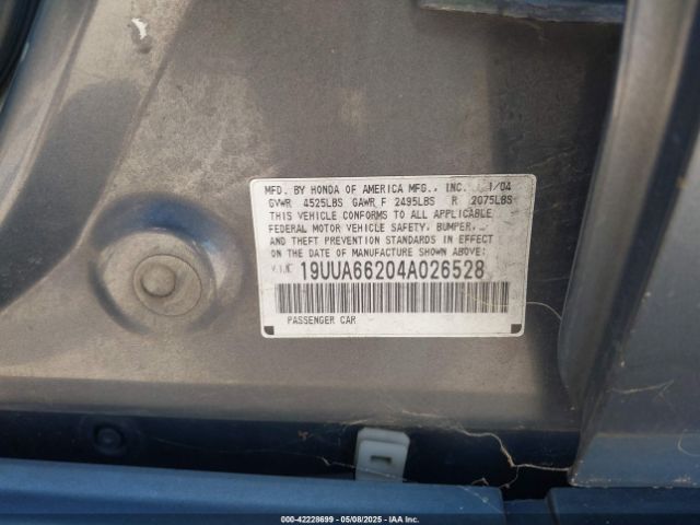 2004 ACURA TL 19UUA66204A026528 Photo 8