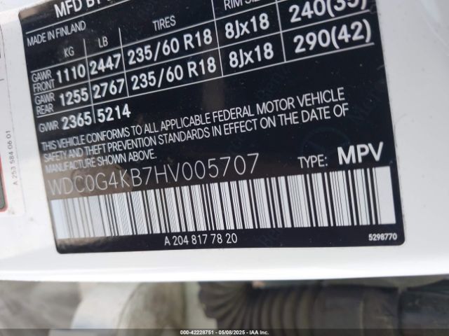 2017 MERCEDES-BENZ GLC 300 WDC0G4KB7HV005707 Photo 8