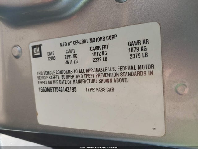2004 CADILLAC CTS 1G6DM577540142195 Photo 8
