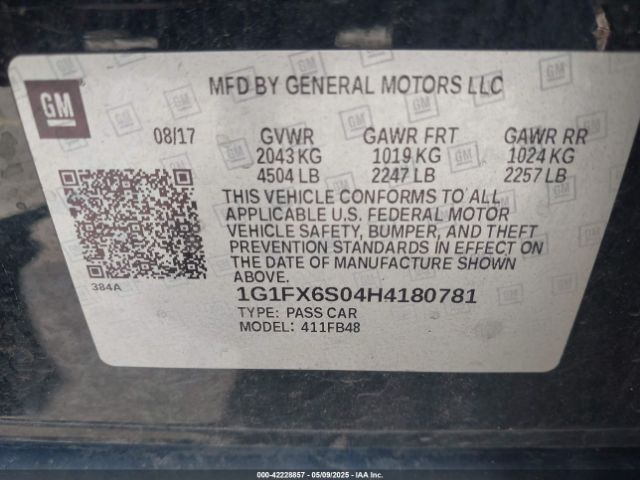 2017 CHEVROLET BOLT EV 1G1FX6S04H4180781 Photo 8
