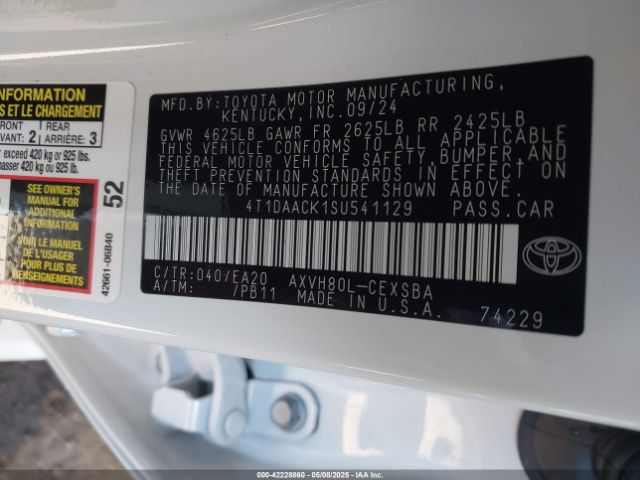 4T1DAACK1SU541129 Toyota CAMRY SE