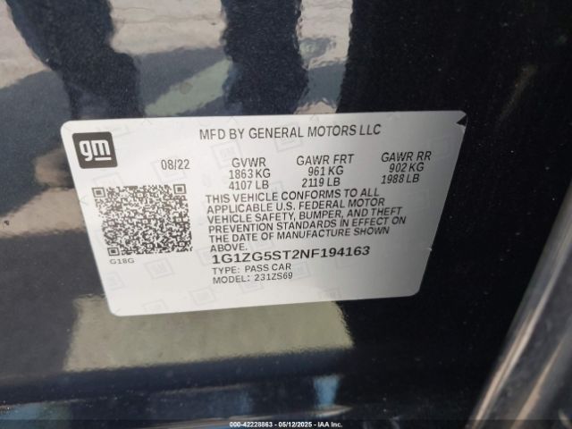 2022 CHEVROLET MALIBU 1G1ZG5ST2NF194163 Photo 8
