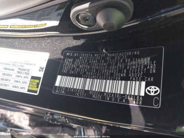 5YFB4MDE8SP292788 Toyota COROLLA LE