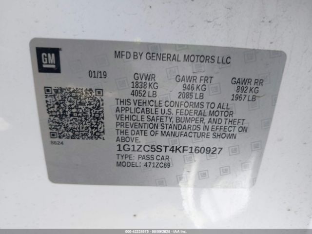 2019 CHEVROLET MALIBU 1G1ZC5ST4KF160927 Photo 8