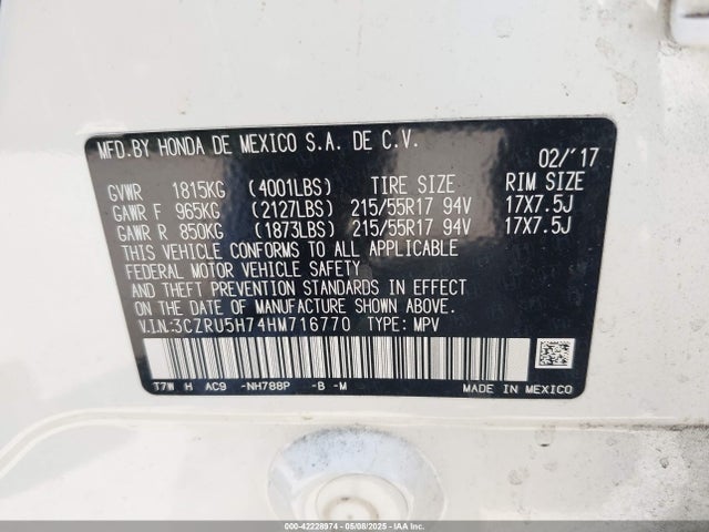 3CZRU5H74HM716770 Honda r18z9