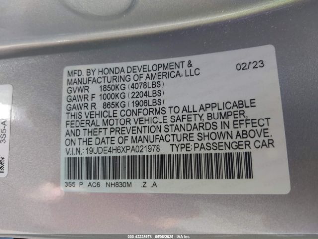 19UDE4H6XPA021978 Acura Integra A-spec Technology