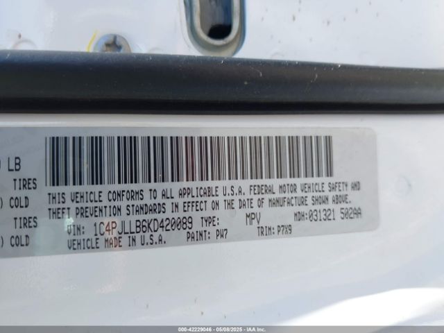 1C4PJLLB6KD420089 Jeep Cherokee Latitude Plus Fwd