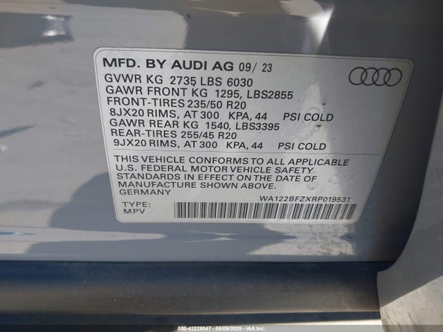 WA122BFZXRP019531 Audi q4