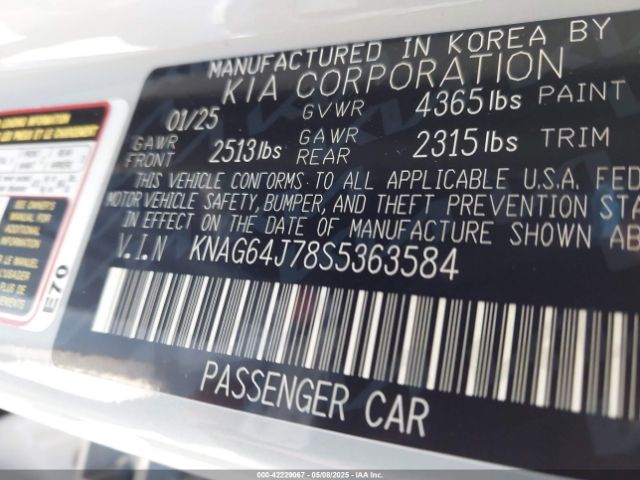 KNAG64J78S5363584 KIA K5 Gt-line