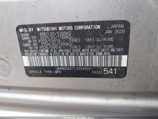 2020 MITSUBISHI OUTLANDER JA4AD3A37LZ034935 Photo 8