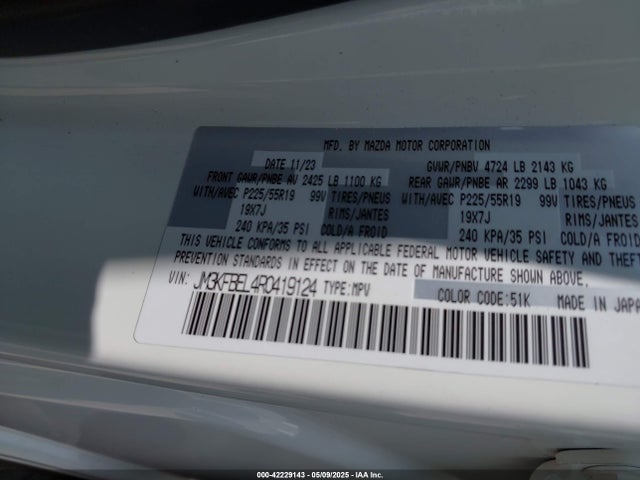JM3KFBEL4R0419124 Mazda Cx-5 2.5 S Premium Plus