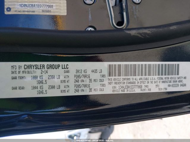 1C4NJCBA1ED777068 Jeep Compass Sport