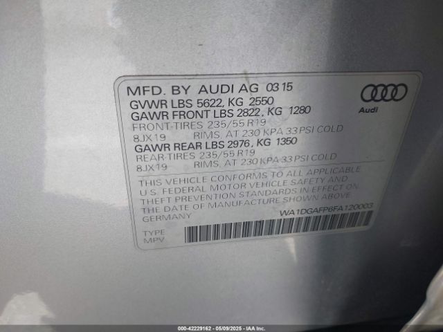 WA1DGAFP6FA120003 Audi Q5 3.0t Premium Plus