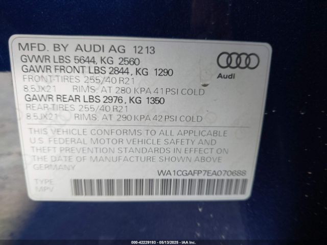 WA1CGAFP7EA070688 Audi SQ5