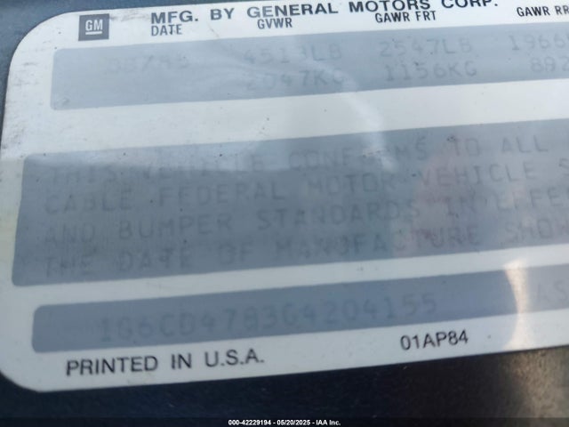 1986 CADILLAC DEVILLE 1G6CD4783G4204155 Photo 8