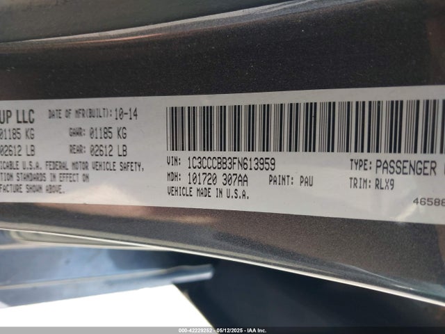 Chrysler 200 S 2015 1C3CCCBB3FN613959 Image 9