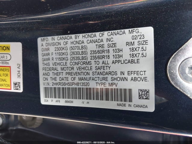 Honda lfc3 2023 2HKRS6H50PH813520 Image 9