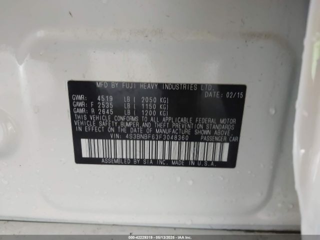 4S3BNBF63F3048360 Subaru Legacy 2.5i Premium