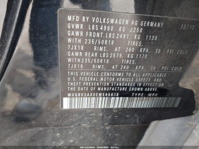 WVGBV3AX0EW565615 Volkswagen TIGUAN SE
