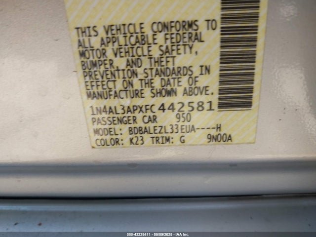 1N4AL3APXFC442581 Nissan Altima 2.5 S