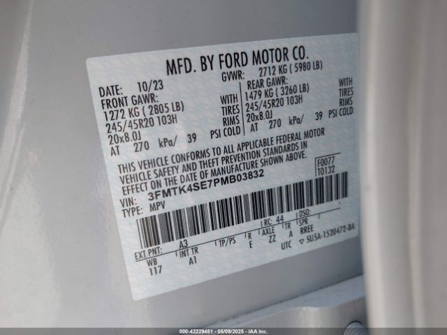 2023 FORD MUSTANG MACH-E 3FMTK4SE7PMB03832 Photo 8