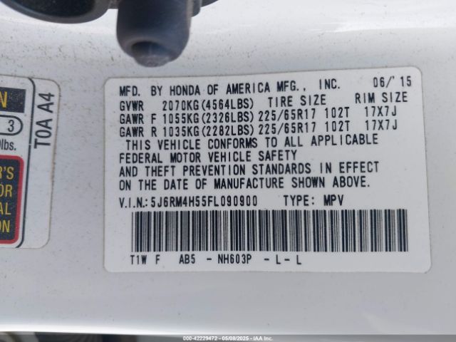 5J6RM4H55FL090900 Honda CR-V EX