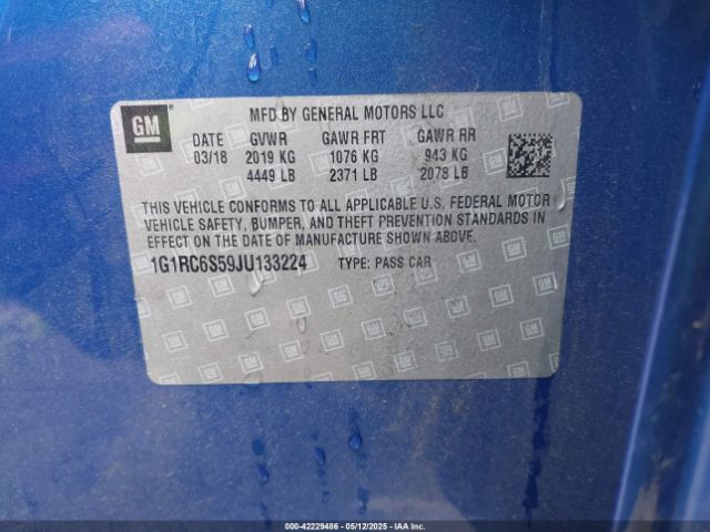 1G1RC6S59JU133224 Chevrolet VOLT LT
