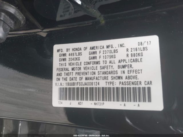 19UUB1F50JA006124 Acura Tlx Tech Pkg