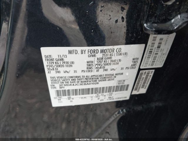 2FMDK4JC3EBA01026 Ford EDGE SEL