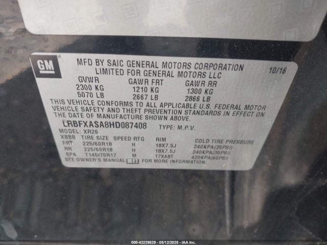 LRBFXASA8HD087408 Buick Envision Preferred