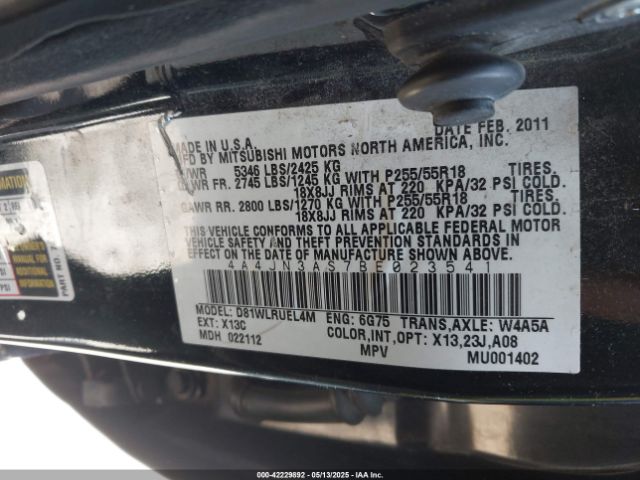 2011 MITSUBISHI ENDEAVOR 4A4JN3AS7BE023541 Photo 8