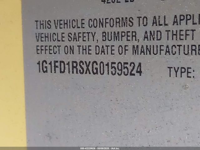 1G1FD1RSXG0159524 Chevrolet Camaro 2lt