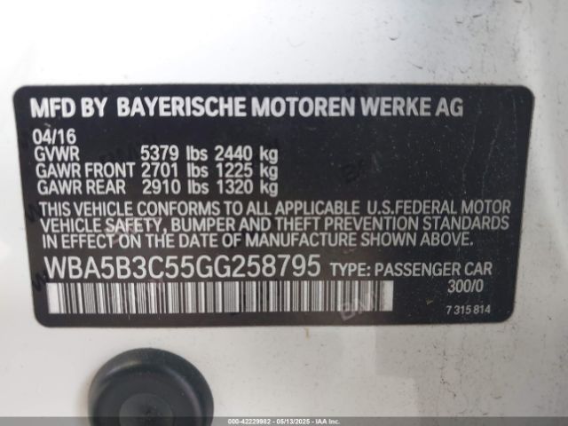 WBA5B3C55GG258795 BMW 535i Xdrive