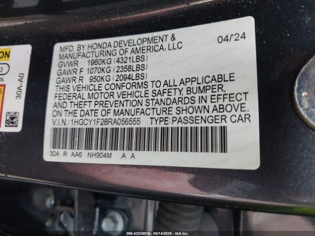 2024 HONDA ACCORD 1HGCY1F28RA056555 Photo 8