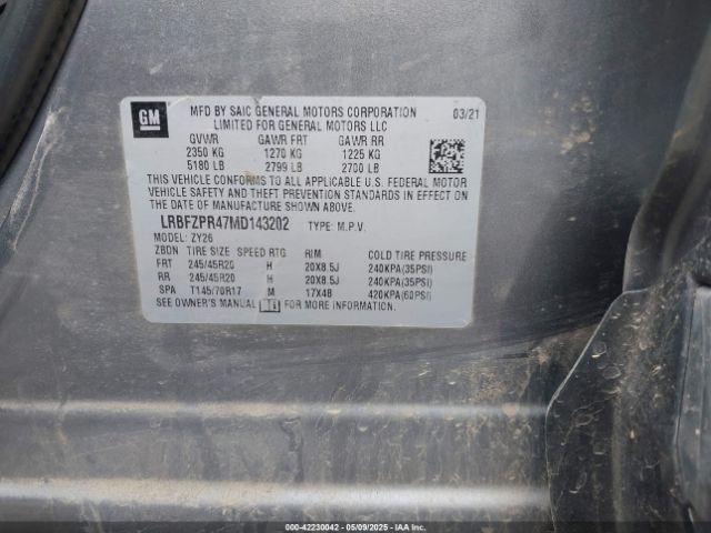 2021 BUICK ENVISION LRBFZPR47MD143202 Photo 8