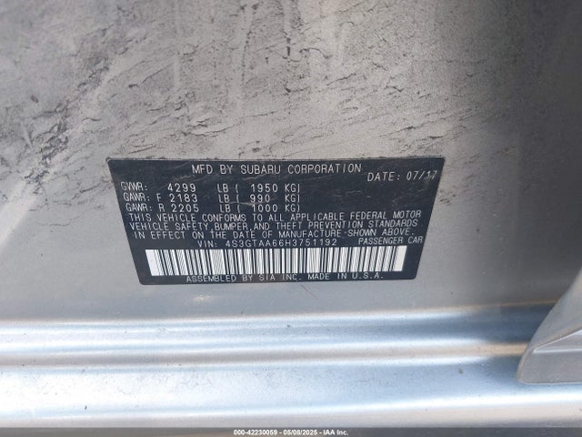 4S3GTAA66H3751192 Subaru Impreza 2.0i