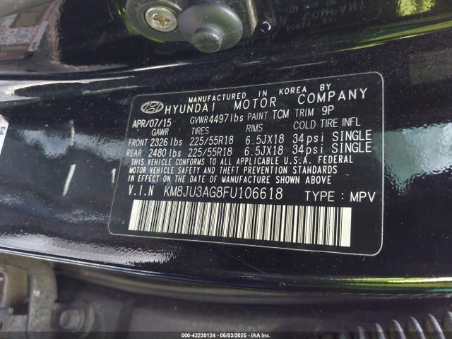 KM8JU3AG8FU106618 Hyundai dohc gdi theta ii
