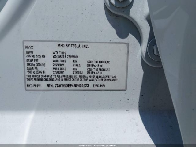 7SAYGDEF4NF454623 Tesla Model Y