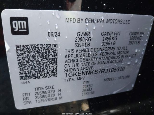 1GKENNKS7RJ185310 GMC Acadia Awd Elevation