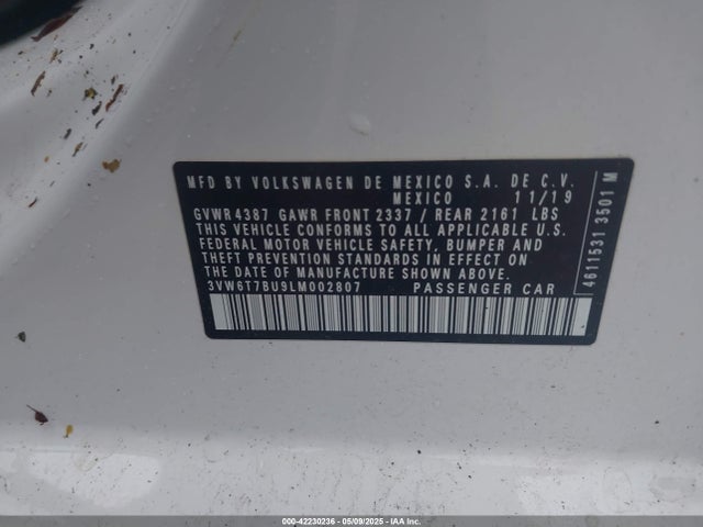 Продажа на аукционе авто 2020 Volkswagen Jetta Gli 2.0t Autobahn/2.0t S, vin: 3VW6T7BU9LM002807, номер лота: 42230236