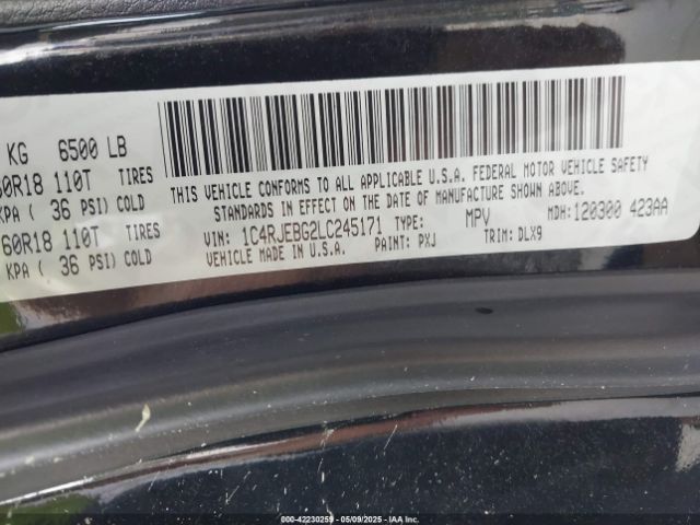 2020 JEEP GRAND CHEROKEE 1C4RJEBG2LC245171 Photo 8