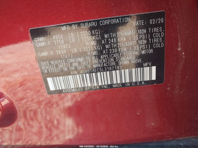 4S4BTAEC5L3187193 Subaru Outback Premium