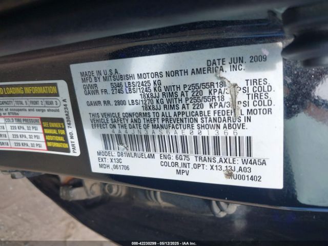 2010 MITSUBISHI ENDEAVOR 4A4JN3AS6AE001366 Photo 8