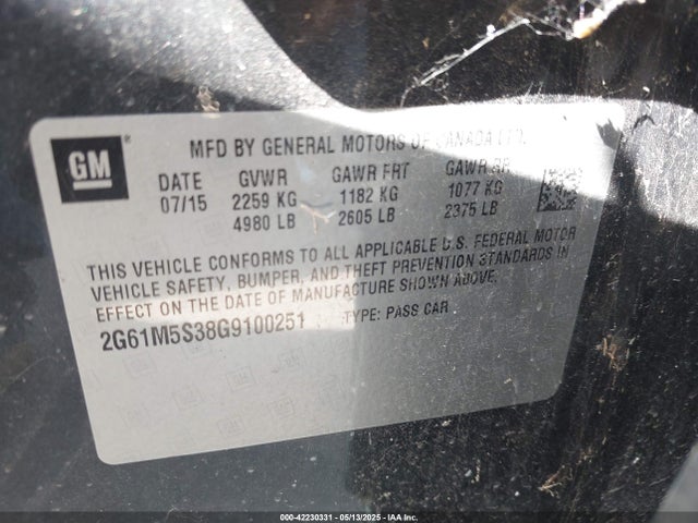2016 CADILLAC XTS 2G61M5S38G9100251 Photo 8